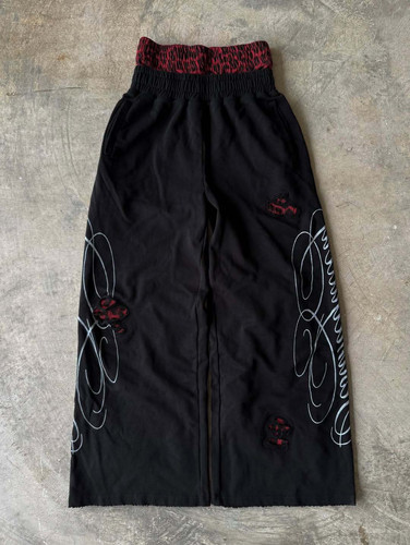 跨境美式休闲长裤阔腿裤卫裤跑步运动裤Double-waisted trousers
