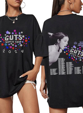 GUTS娅娅演唱会周边短袖T恤夏季OLIVIA RODRIGO美式复古风上衣T恤