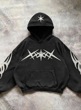 Stitched sweatshirt美式撞色拼接卫衣oversize hoodie高级感外套