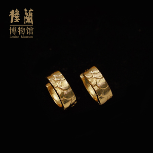 楼兰博物馆锦鲤耳环轻奢高级镀真金精致耳环女生礼品生日礼物