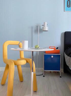 艺术现代简约个性餐椅创意造型网红色彩化妆异形弯管椅