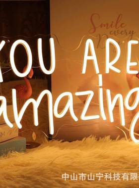 Temu外贸工厂直发YouAreAmazing霓虹灯装饰灯标品热