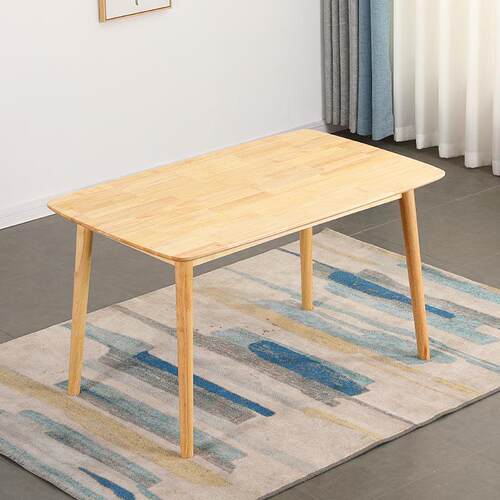 简约实木书桌家用小户型餐桌椅组合民宿橡木实木餐桌4人6人长条桌