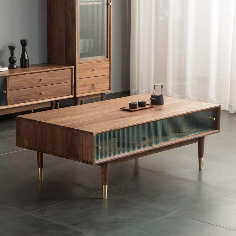 北欧纯实木客厅电视柜茶几组合简约现代小户型黑胡桃白橡原木茶台,收纳整理,烫衣板及配件,淘宝优惠券,粉丝福利购,淘宝优惠卷