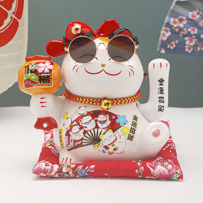 招财猫摆件开业小号店铺前台自动摇手家居客厅乔迁新居礼品发财猫