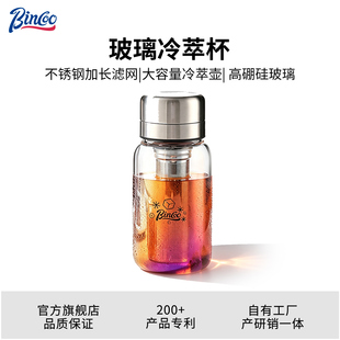 Bincoo玻璃咖啡冷萃壶不锈钢滤网冷萃杯冷泡杯冷萃瓶水果冷泡茶壶