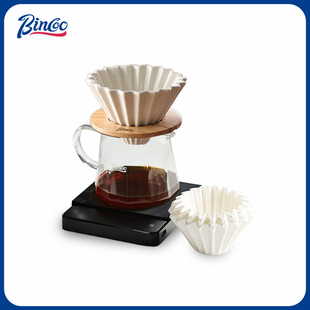 bincoo花瓣陶瓷咖啡滤杯手冲咖啡壶v60过滤器分享壶美式 萃取套装