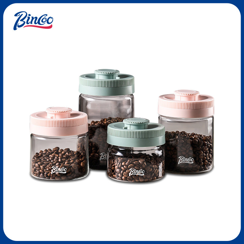 宾库咖啡豆密封罐玻璃真空保鲜专用单向排气储罐定时养豆罐