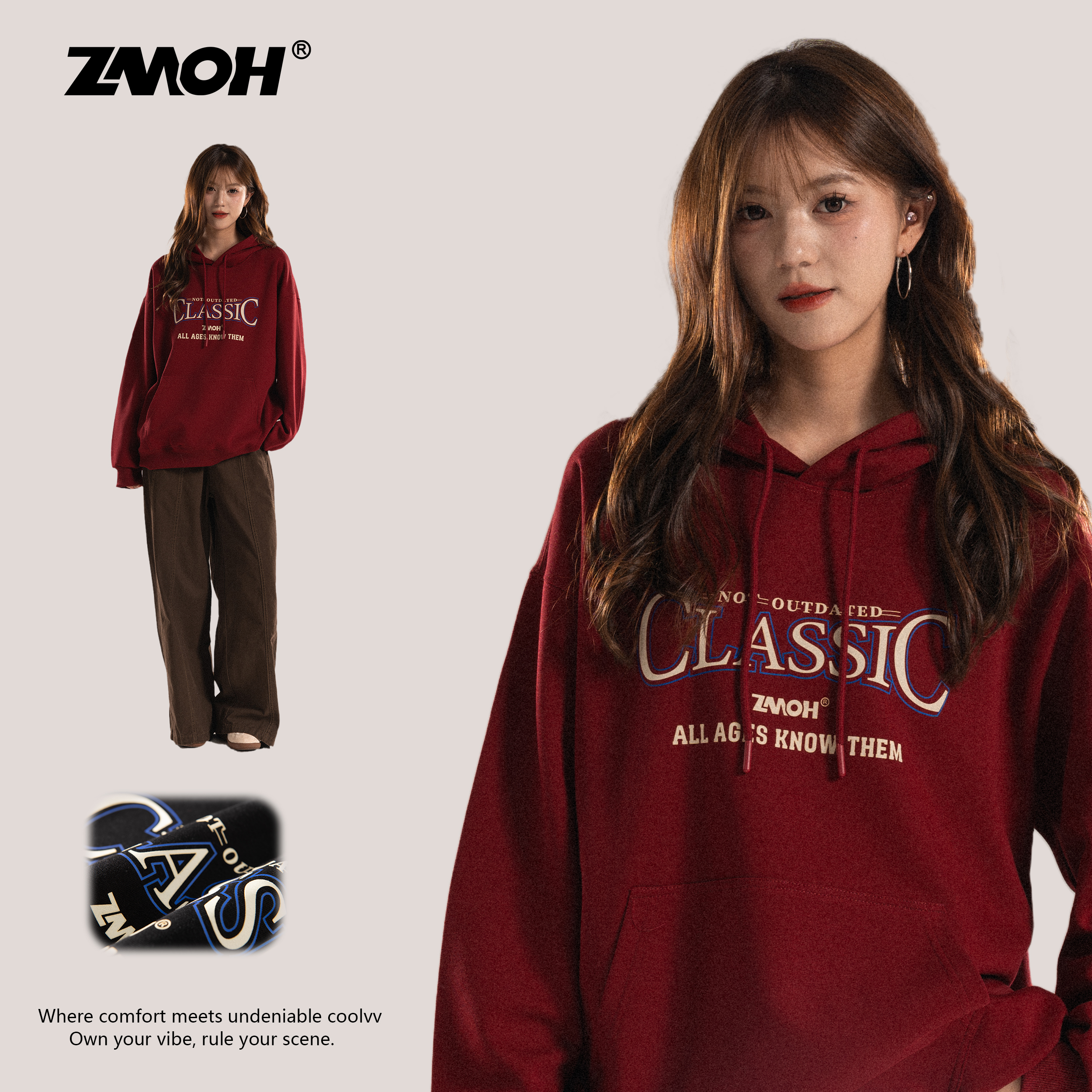 连帽情侣卫衣大码长袖上衣