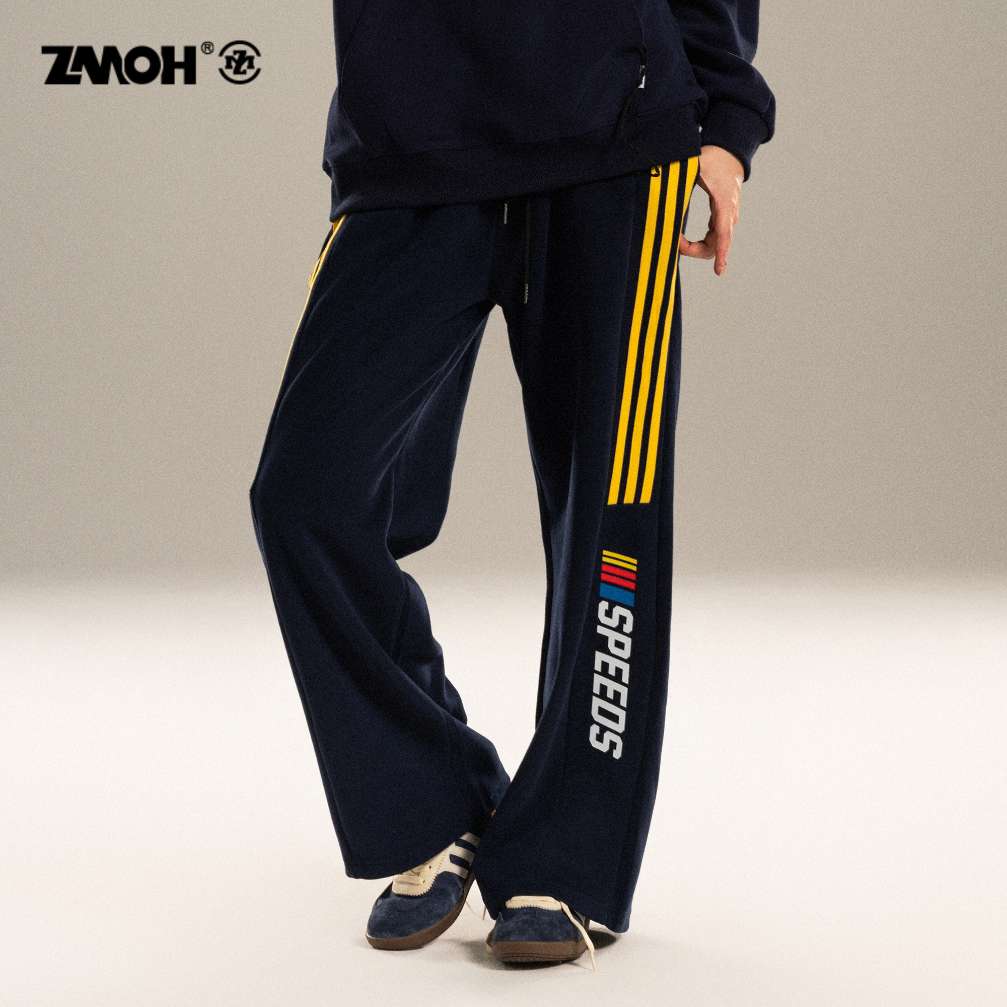 ZMOH情侣款针织休闲裤2025年秋冬新款机车防风男士长裤保暖女下装,男装,休闲裤,淘宝优惠券,粉丝福利购,淘宝优惠卷