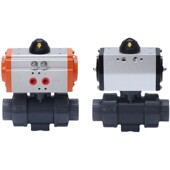 热销Q611 气动UPVC球阀气动PVC球阀双油任耐腐蚀 10S气动塑料球阀