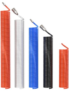 热销气动PU弹簧气管空压机螺旋伸缩软管6/8/10/12mm气泵高压风管