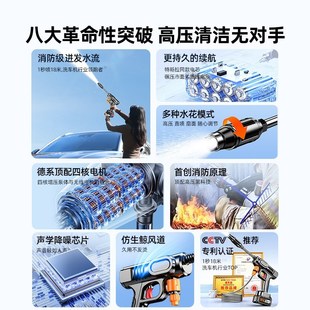 锂电新型增压 热销无线洗车机高压水枪家用超强压力清洗机2024新款