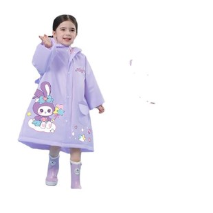 儿童雨衣EVA小学生幼儿园卡通带书包位带拉链防暴雨反光徒步雨披