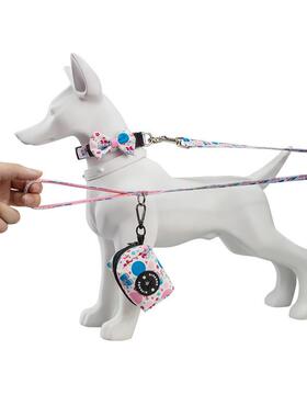 小象卡通圈胸背牵引绳蝴蝶结项宠套装hs265物用品口水巾狗嘴罩圾