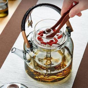 耐热玻璃煮茶壶耐温明火水壶高蒸煮体一茶壶F070简约家用防烫提梁