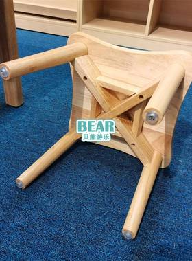 厂家直儿16422加厚实木橡胶木靠背椅销园幼儿童家用宝宝早教小椅