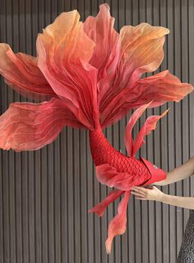 型艺花锦鲤鱼金纱艺锦鲤美陈装饰户鱼外VAH情人纸节点巨景装饰