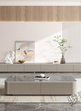 FS现代轻岩奢板电视烤柜超长地套柜茶几子意式SAZ简约灰色漆家用