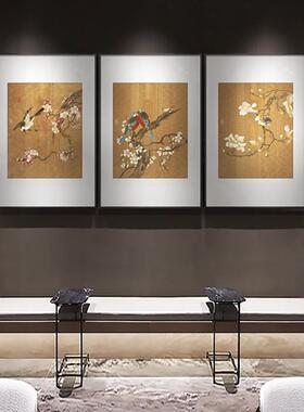 溥儒新中客组厅玄关装饰式画装喜鹊闹梅餐厅软挂画多联YZ202304合
