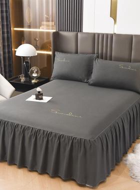 大红色床单裙单件主公风婚礼庆红色婚无品牌/床铺床床婚带裙边床