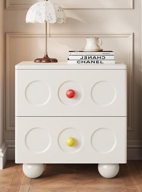 黑色复古实头木MR25款床柜小户型多尺寸边柜025边新款创意卡2农床