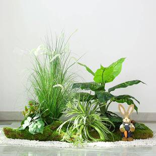 仿假植造景楼芦苇芦花庭院ZJ003阳台玄关梯下室真内景观绿植物造