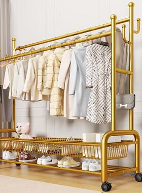 挂衣架落地卧室加厚子加粗客AL101320厅可动服架衣落地式简移易双