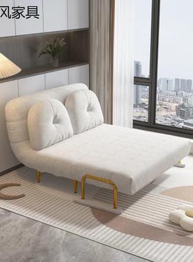 云朵沙多发床可折叠用能小HTJ户型阳两台客厅书房伸缩功奶油单人