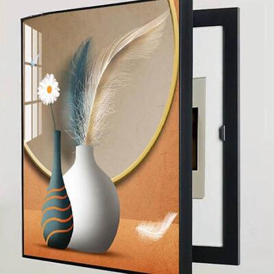 轻电表箱画装画竖版款饰免打孔奢大尺寸遮wz4t7fHf挡配电箱画电闸