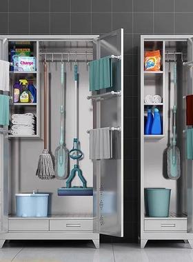 S2304QNB不锈钢清洁拖柜把扫把V收纳柜卫生保洁柜阳台工厂工具储