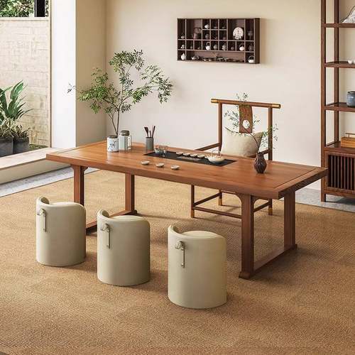 SGO汉床泡茶台原罗家木喝茶椅组合实木办公室桌接待客厅用