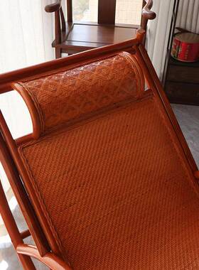 20CPP25席新款阳台客厅午休睡椅藤编织摇年摇椅大船蜜糖色藤送垫