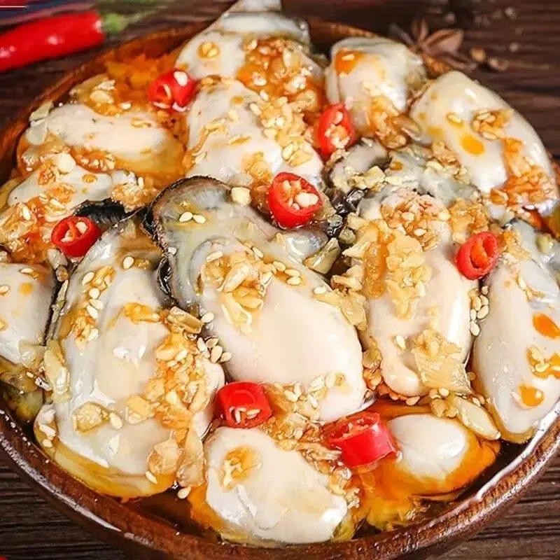 开罐即食生蚝肉麻辣蒜蓉小海鲜下酒菜美味海鲜香辣下饭鲜活现剥JL