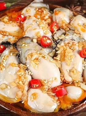 开罐即食生蚝肉麻辣蒜蓉小海鲜下酒菜美味海鲜香辣下饭鲜活现剥JL