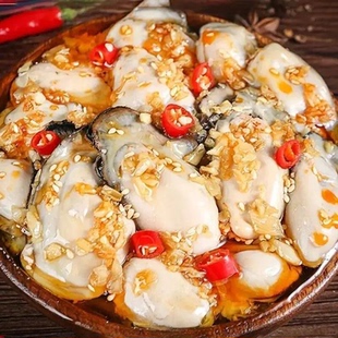 开罐即食生蚝肉麻辣蒜蓉小海鲜下酒菜美味海鲜香辣下饭鲜活现剥JL