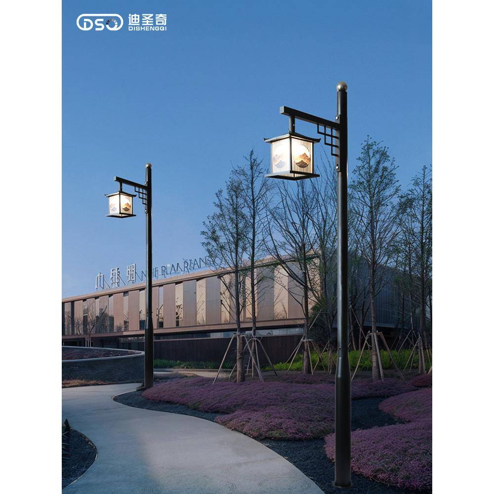 中国花园灯户外3米古董路灯花园屋户外防水太阳能高杆庭院灯