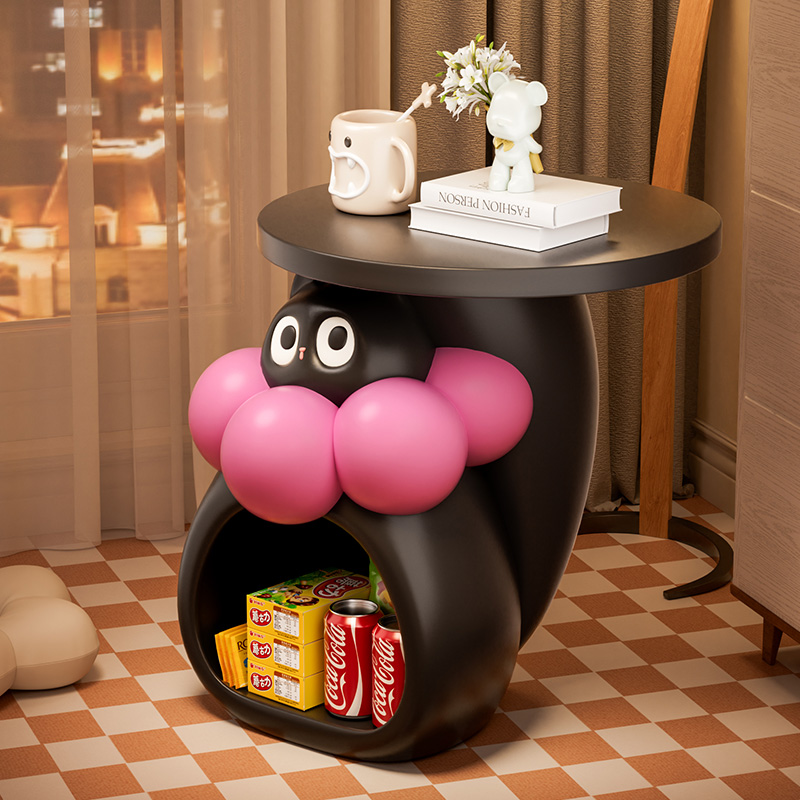 黑色猫咪卡通多巴胺温馨收纳摆件