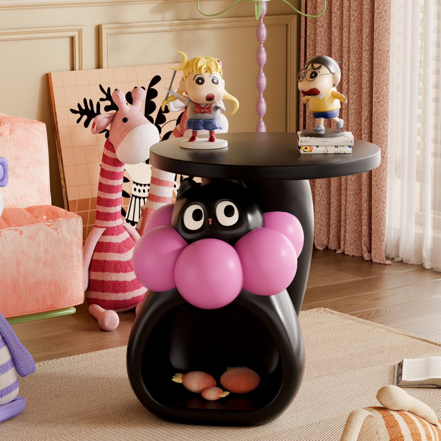 客厅可爱创意猫咪沙发边几摆件卧室床头柜收纳大落地置物乔迁礼物,家居饰品,装饰摆件,淘宝优惠券,粉丝福利购,淘宝优惠卷