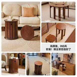 冬实TQ 48木凳子可叠圆凳家用叠木叠乐备用餐放桌板合凳四合一组