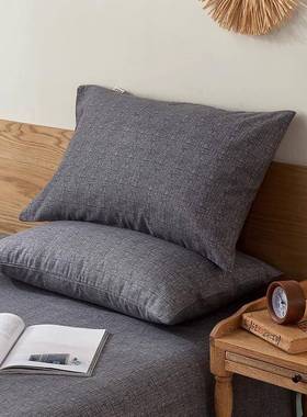 夏季纯棉EX250709棉老粗布床单单件单单100全棉纯色人麻宿舍凉感