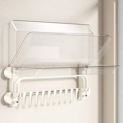 吸盘浴室折叠浴架生巾架卫间毛巾架免挂打孔置物D816Q-YM毛巾挂杆