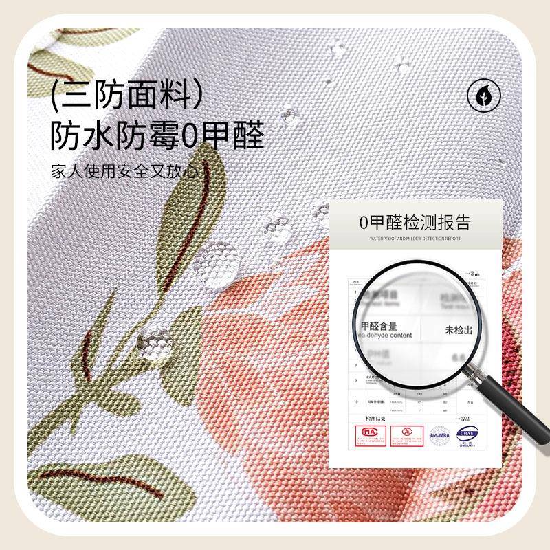 2024新款印花浴室防水浴帘折叠门帘卫生间专用免打孔挡水布隔断帘