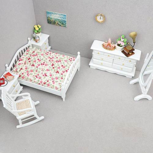 1：12迷你o娃娃屋卧室套装6套dollhuseo12分娃娃无品牌/摆件b11床