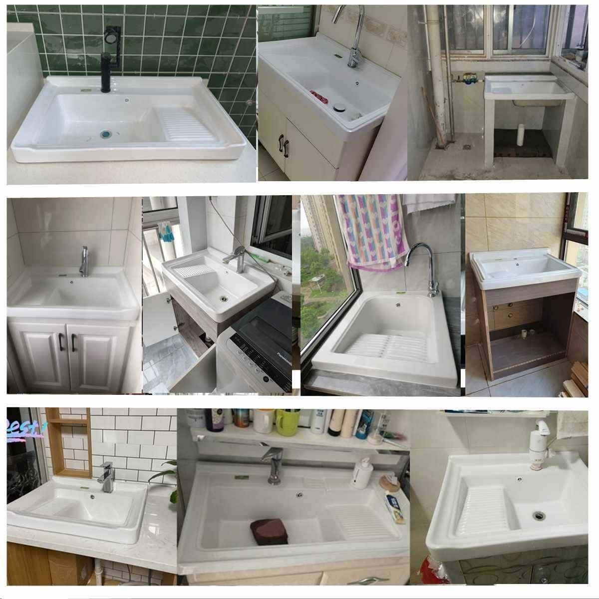 台中衣池阳台家用陶洗瓷洗洗衣盆一体台盆衣户外槽洗衣398台带搓