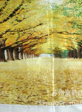 苏绣片单面绣客办厅公室装饰绣苏画州BMXP-001手工刺绣黄枫