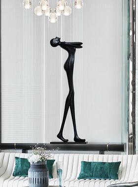 代抽象创现意迎宾人物雕堂塑酒店大楼TZ-90440售处样板间艺术装饰