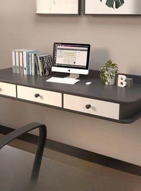 挂电脑桌墙上电视桌悬空书室桌收纳小户简易书型桌简11005约卧防