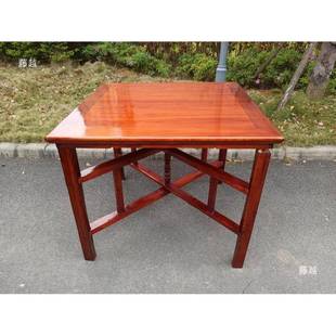 实拆卸色折叠八仙桌农村拜胡木桃餐桌中式仿古祭祀老四方桌式原正