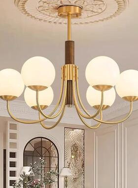 法式客厅中古风V灯inage餐厅吊复古全AXSD-562铜室实木卧t魔豆分